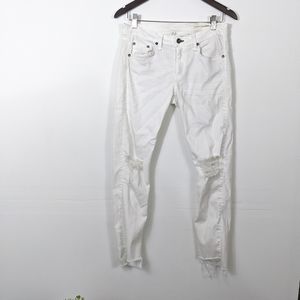 Rag & Bone Dre Shredded Capri White Size 27